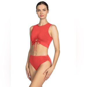 NWT ROBIN PICCONE AUBREY TANK-AVA Red Women's Swim Top Size Large